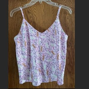 Victoria's Secret Tiger Cheetah Floral Satin Cami | Sleepwear Lounge size M
